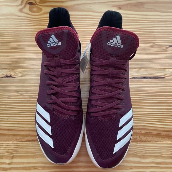 NEW Adidas | Icon 4 Burgundy Baseball Cleats 9.5 - Picture 2 of 7
